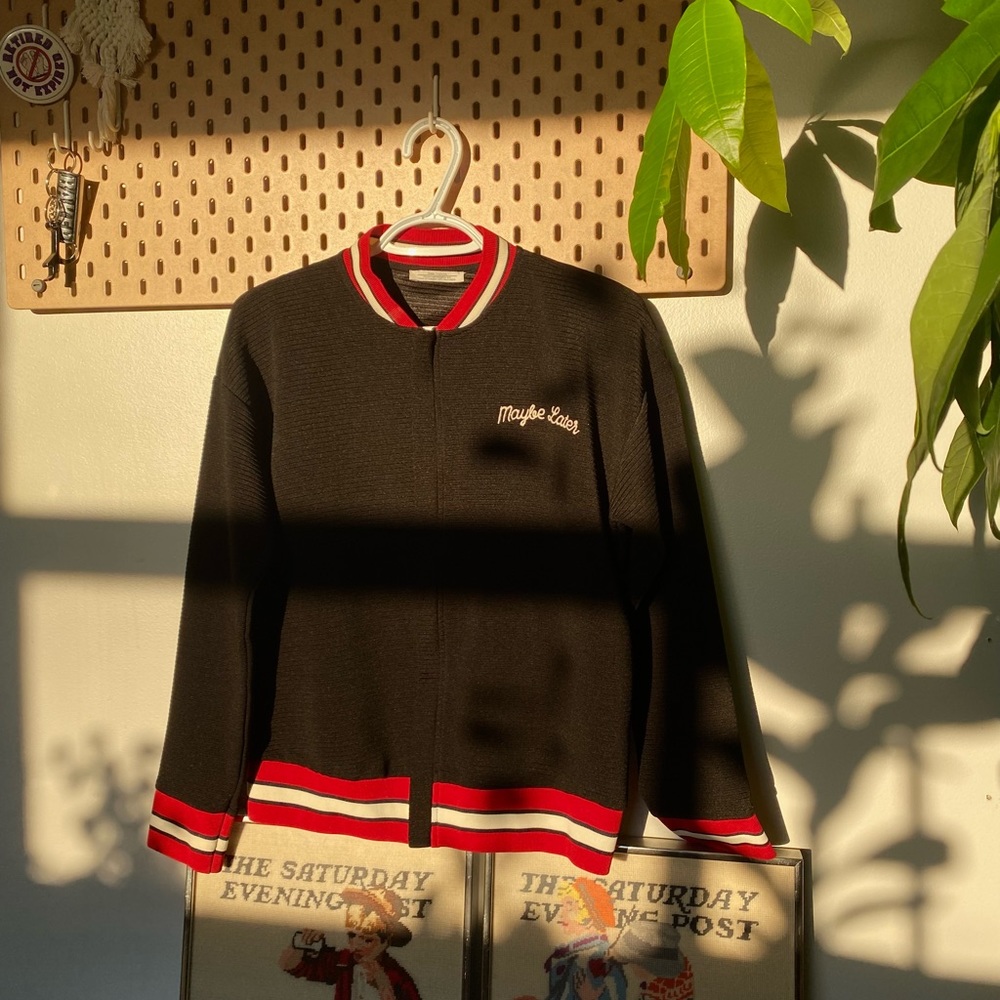 🦋MAYBE LATER EMBROIDERED VARSITY JACKET🦋